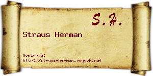 Straus Herman névjegykártya