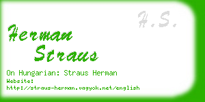 herman straus business card